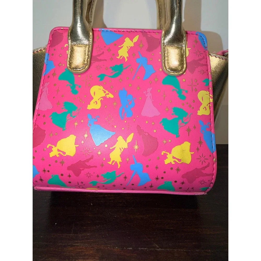 Walt Disney‎ Parks Princess Mini Handbag Pink Gold Silhouette Graphics Kids Bag